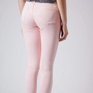 Light Pink Topshop Moto Leigh Skinny Jeans